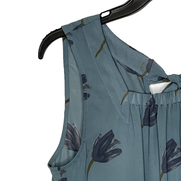 CAbi Tank Top Size Small Green‎ Floral Sheer Lightweight Boho Womens Back Tie - Picture 4 of 8